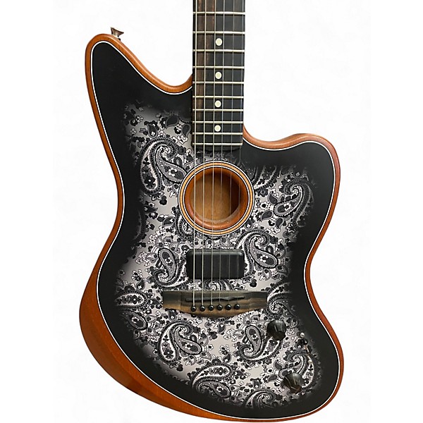 Used Fender AMERICAN ACOUSTASONIC JAZZMASTER BLACK PAISLEY Acoustic Electric Guitar