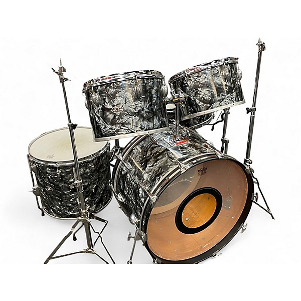 Used 1970s Slingerland 5 Piece Pop Outfit Black Diamond Pearl Drum Kit