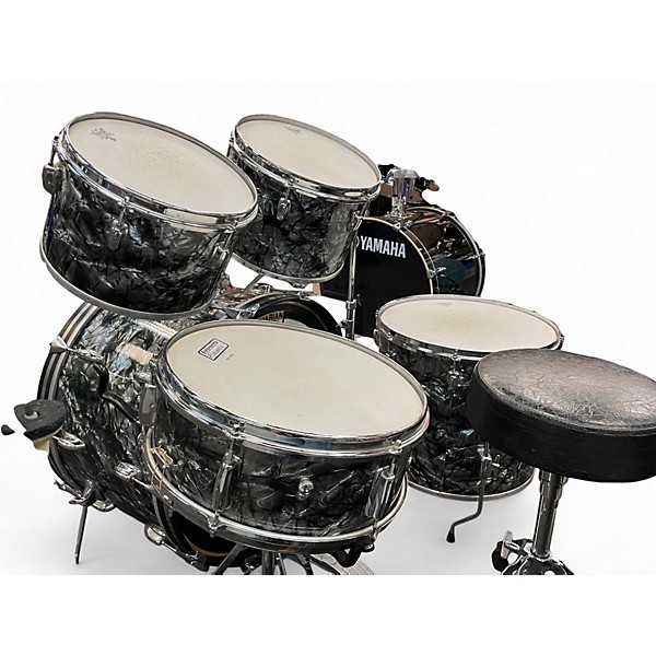 Used 1970s Slingerland 5 Piece Pop Outfit Black Diamond Pearl Drum Kit