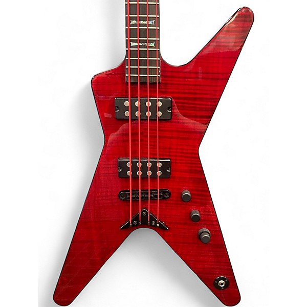 Used Dean ML Bass Trans Red Electric Bass Guitar