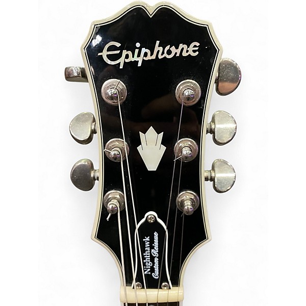 Used Epiphone Nighthawk Custom Reissue TRANSPARENT BLACK Solid Body Electric Guitar