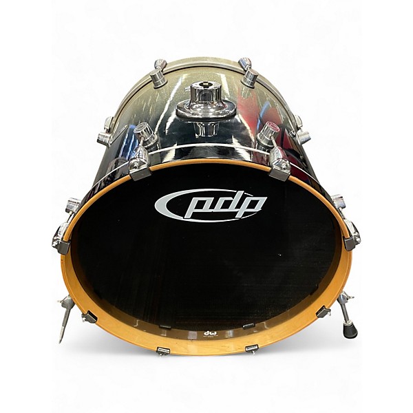 Used PDP by DW 6 Piece Concept Maple X7 Metalic Green Fade Drum Kit