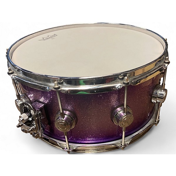 Used DW 6.5X14 Collector's Series Exotic Maple Mahogany Snare LAVENDER GLITZ Drum
