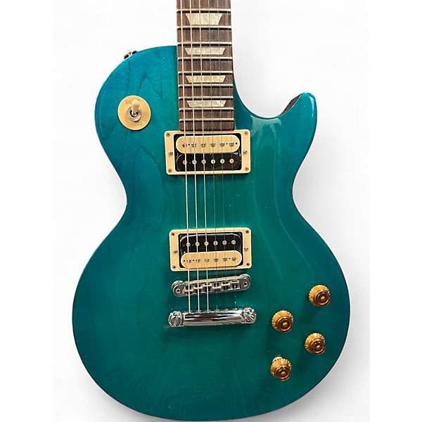 Used 2017 Gibson Les Paul Studio Deluxe Blue Agave Solid Body Electric Guitar