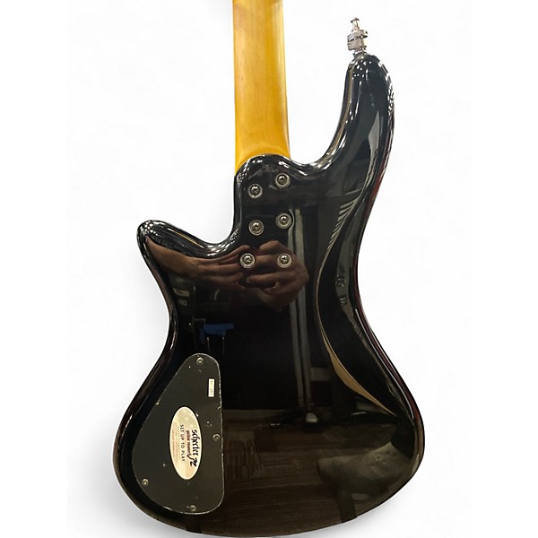 Used Schecter Guitar Research Stiletto Extreme 4 String Burgundy burst Electric Bass Guitar