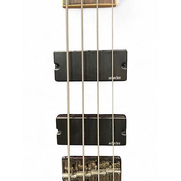 Used Schecter Guitar Research Stiletto Extreme 4 String Burgundy burst Electric Bass Guitar