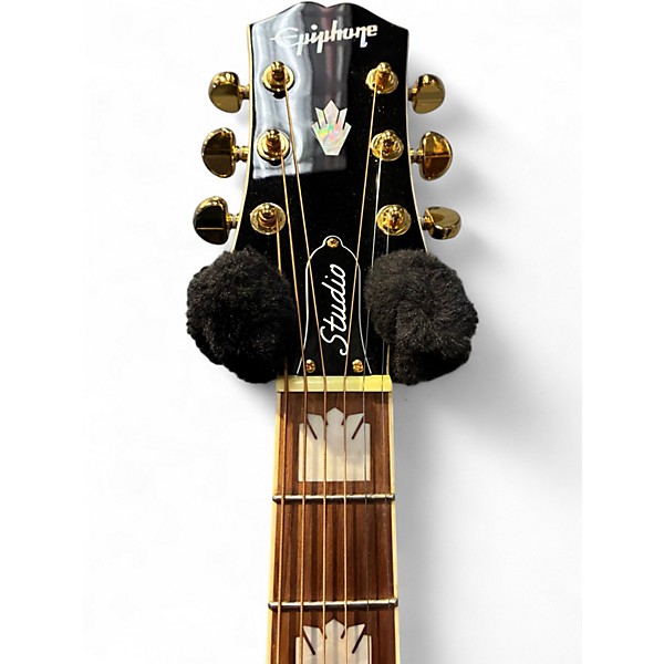 Used Epiphone J200EC Studio Ebony Acoustic Electric Guitar