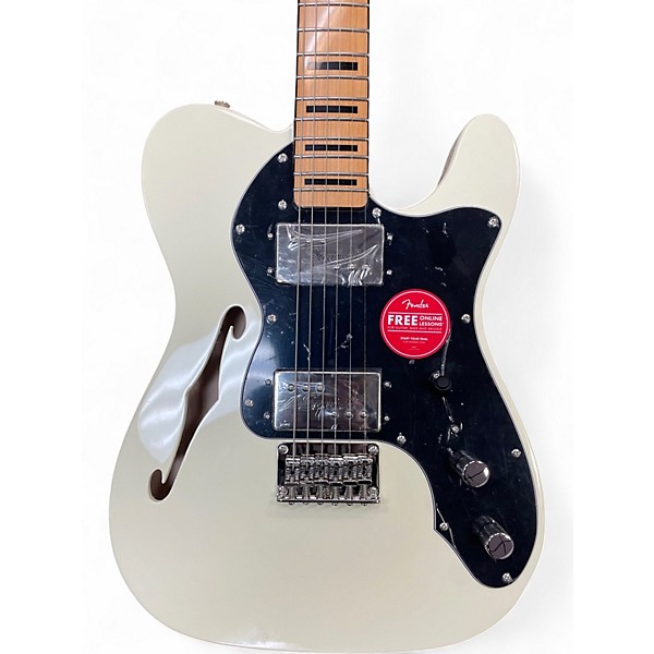 Used Squier Classic Vibe 70s Thinline Telecaster White Hollow Body Electric Guitar