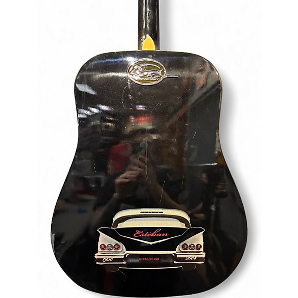 Used 2008 Esteban Imapala Black Custom Print Acoustic Electric Guitar