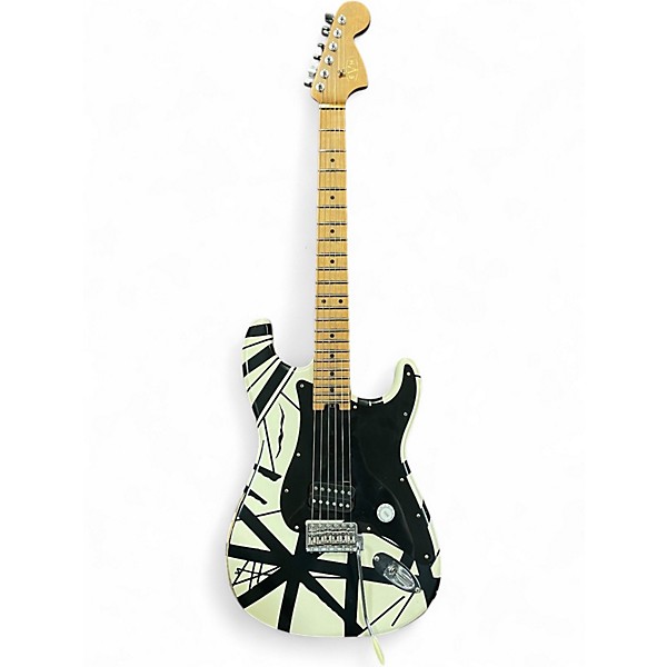 Used 2020s EVH Eruption WHITE AND BLACK STRIPES Solid Body Electric Guitar