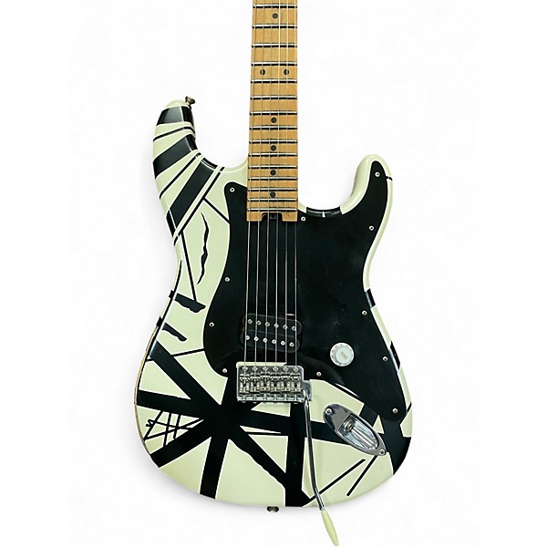 Used 2020s EVH Eruption WHITE AND BLACK STRIPES Solid Body Electric Guitar