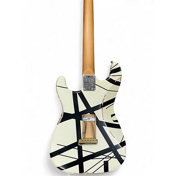 Used 2020s EVH Eruption WHITE AND BLACK STRIPES Solid Body Electric Guitar
