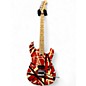 Used EVH Striped Series Red with Black and White Stripes Solid Body Electric Guitar thumbnail