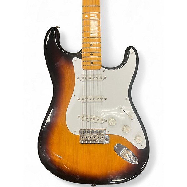 Used Fender 70th Anniversary 1954 Reissue Stratocaster 2 Tone Sunburst Solid Body Electric Guitar