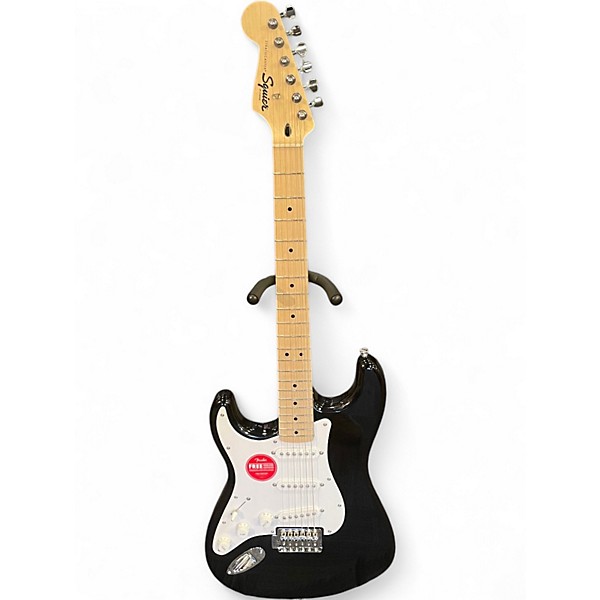 Used Squier Standard Stratocaster Black Solid Body Electric Guitar