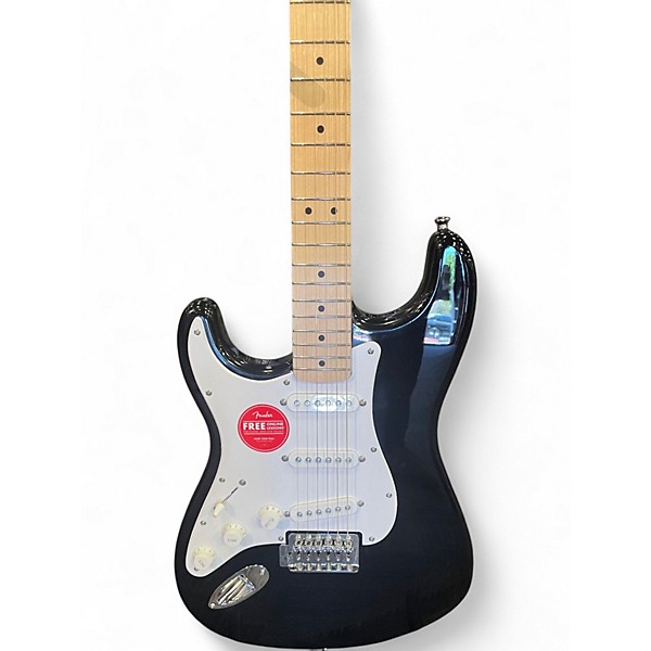 Used Squier Standard Stratocaster Black Solid Body Electric Guitar