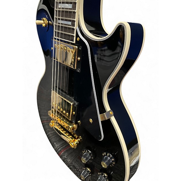 Used 2021 Gibson Les Paul Custom Black and Gold Solid Body Electric Guitar