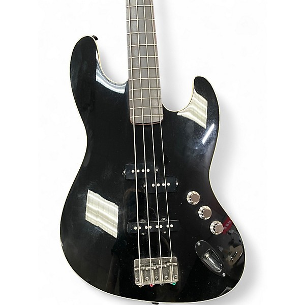 Used Fender Aerodyne Jazz Bass Black Electric Bass Guitar