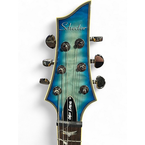 Used Schecter Guitar Research Omen Extreme 6 Ocean Blue Burst Solid Body Electric Guitar