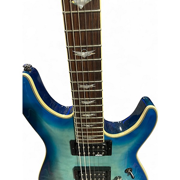 Used Schecter Guitar Research Omen Extreme 6 Ocean Blue Burst Solid Body Electric Guitar