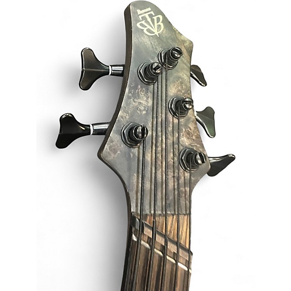 Used Ibanez BTB805MS Transparent Gray Flat Electric Bass Guitar
