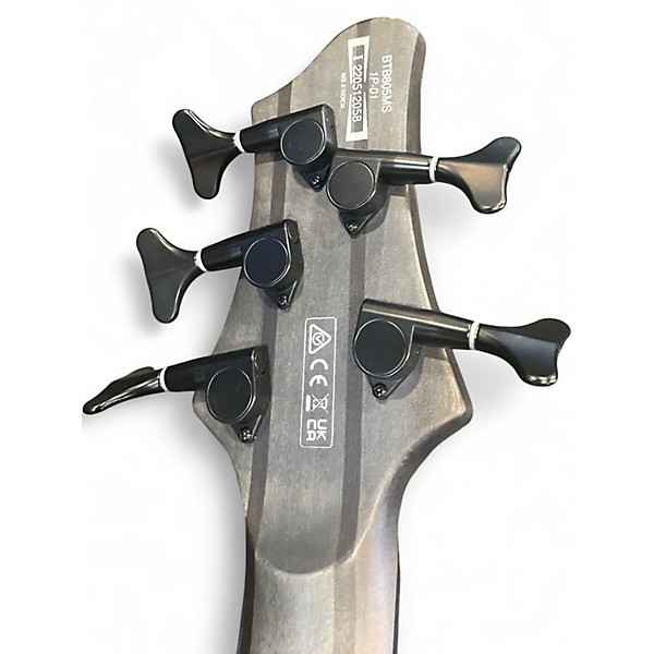 Used Ibanez BTB805MS Transparent Gray Flat Electric Bass Guitar