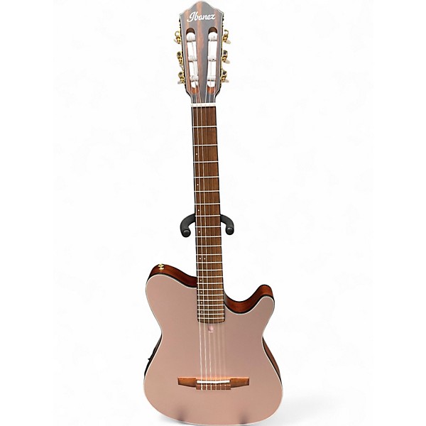 Used Ibanez FRH10NRGF Rose Gold Metallic Classical Acoustic Electric Guitar