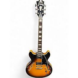 Used D'Angelico Premier Series DC 3 Tone Sunburst Hollow Body Electric Guitar