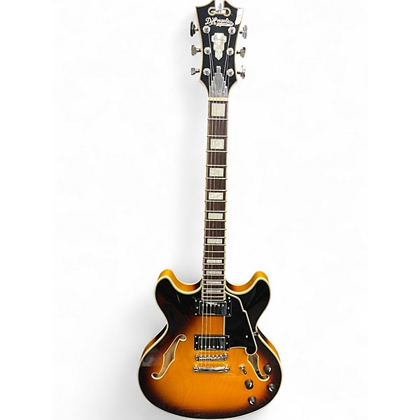 Used D'Angelico Premier Series DC 3 Tone Sunburst Hollow Body Electric Guitar
