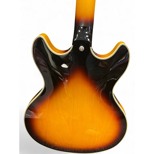 Used D'Angelico Premier Series DC 3 Tone Sunburst Hollow Body Electric Guitar
