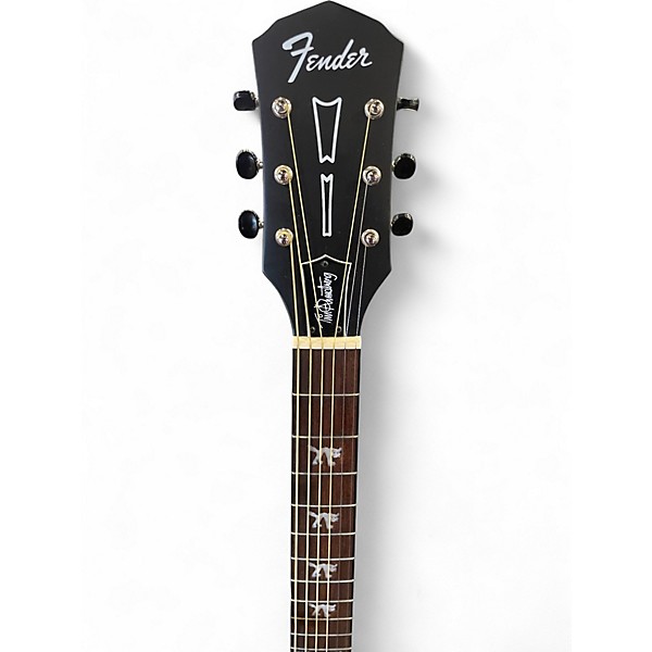 Used Fender Tim Armstrong Hellcat Black and White Acoustic Electric Guitar