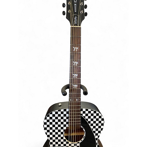 Used Fender Tim Armstrong Hellcat Black and White Acoustic Electric Guitar