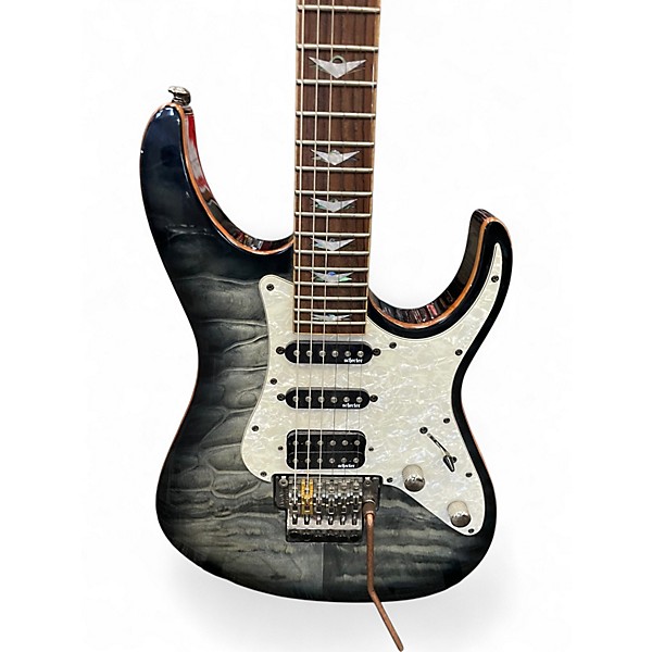 Used 2017 Schecter Guitar Research Banshee Black and White Solid Body Electric Guitar