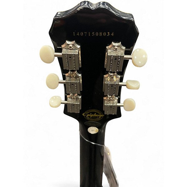 Used Epiphone Les Paul Custom Black and Silver Solid Body Electric Guitar