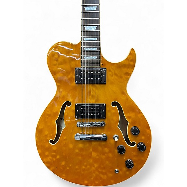 Used Greg Bennett Design by Samick Royale RL-3 Trans Amber Hollow Body Electric Guitar
