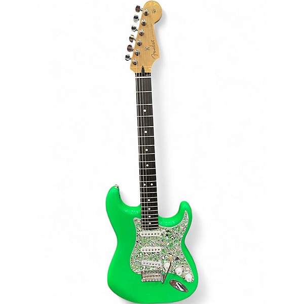 Used Fender Player Stratocaster Neon Green Solid Body Electric Guitar