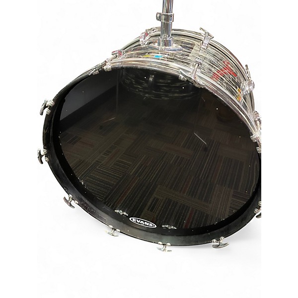 Vintage 1970s Ludwig 5 Piece 5 piece Black Marble Drum Kit