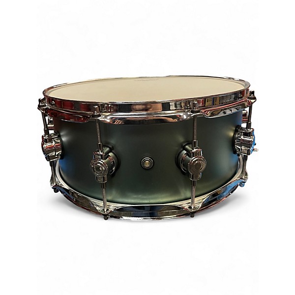 Used DW 4.5X14 Design Series Snare SAGE GREEN METALLIC Drum