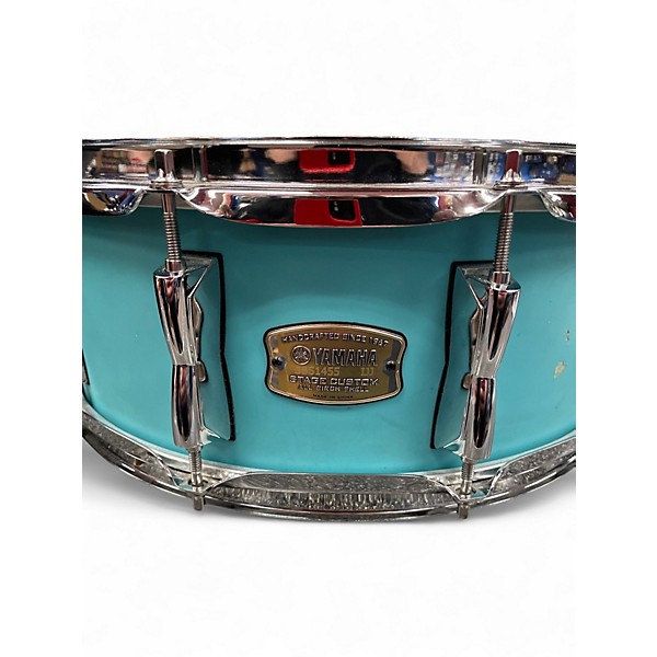 Used Yamaha 14X5.5 Stage Custom Snare matte Surf Green Drum