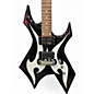 Used B.C. Rich Bronze Series Warlock Black and White Solid Body Electric Guitar