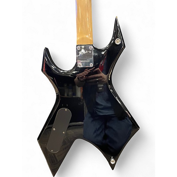 Used B.C. Rich Bronze Series Warlock Black and White Solid Body Electric Guitar