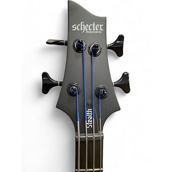 Used Schecter Guitar Research STILETTO STEALTH 4 Black Electric Bass Guitar