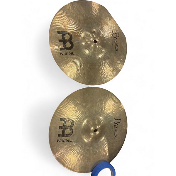 Used MEINL 14in BYZANCE BRILLIANT MEDIUM HI HATS Cymbal