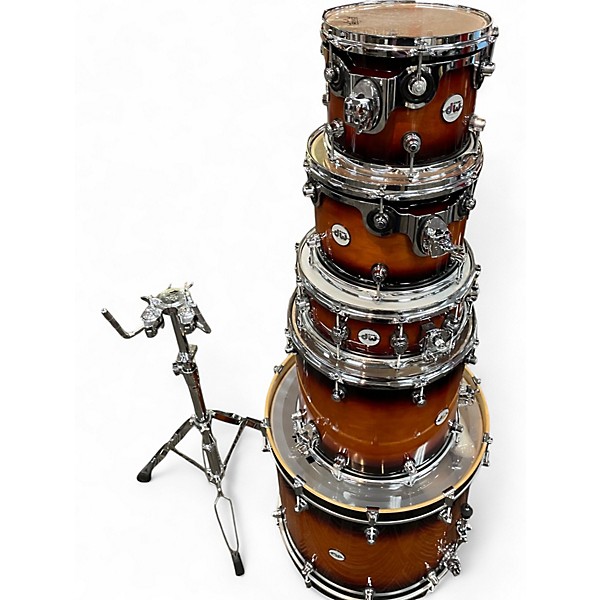 Used DW 5 Piece Design Series Tobacco Sunburst Drum Kit