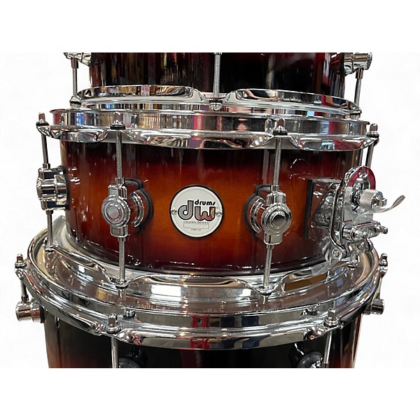 Used DW 5 Piece Design Series Tobacco Sunburst Drum Kit