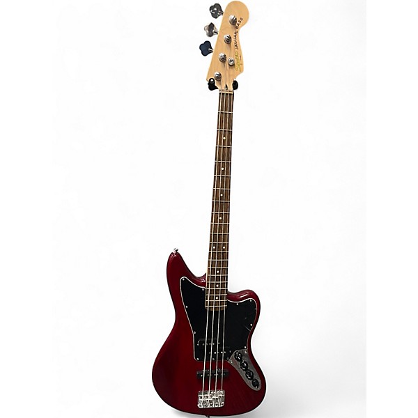 Used Squier Vintage Modified Jaguar Bass Wine Red Electric Bass Guitar