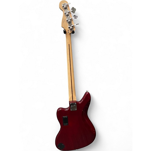 Used Squier Vintage Modified Jaguar Bass Wine Red Electric Bass Guitar