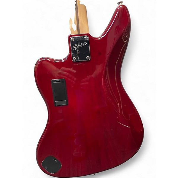 Used Squier Vintage Modified Jaguar Bass Wine Red Electric Bass Guitar