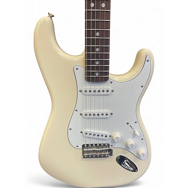 Used Fender Albert Hammond Jr Stratocaster Olympic White Solid Body Electric Guitar