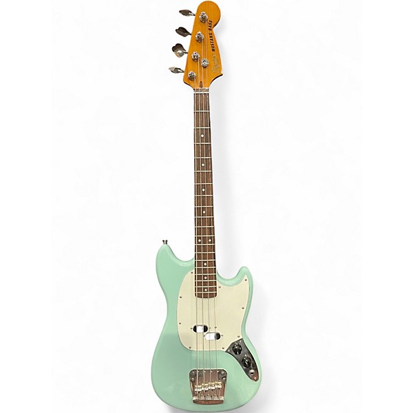 Used Squier Vintage Modified Mustang Bass Surf Green Electric Bass Guitar
